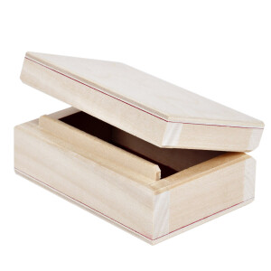 Schmuckkasten mit rotem Velours 9 x 6 x 4 cm