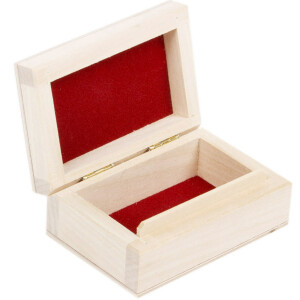 Schmuckkasten mit rotem Velours 9 x 6 x 4 cm