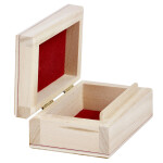 Schmuckkasten mit rotem Velours 9 x 6 x 4 cm