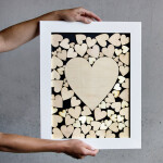 Großes Holzherz mit Fädelloch, 10 × 10 cm, Holz-Herzen