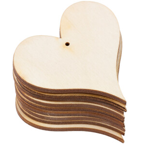 Profil Holzherzen mit Fädelloch 5 x 5 cm