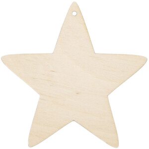 Weihnachtsstern Holzstern 10 x 10 cm Fädelloch Echtholz