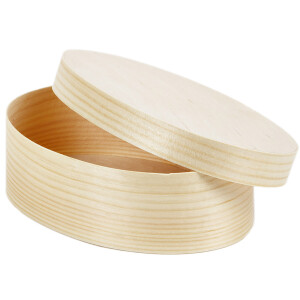 Holz Geschenkschachtel mit Deckel, Aufbewahrungskiste 0,5 Liter oval