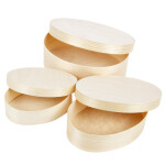 Holz Geschenkschachtel mit Deckel, Aufbewahrungskiste 0,5 Liter oval