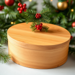 Holz Geschenkschachtel mit Deckel, Aufbewahrungskiste 0,5 Liter oval