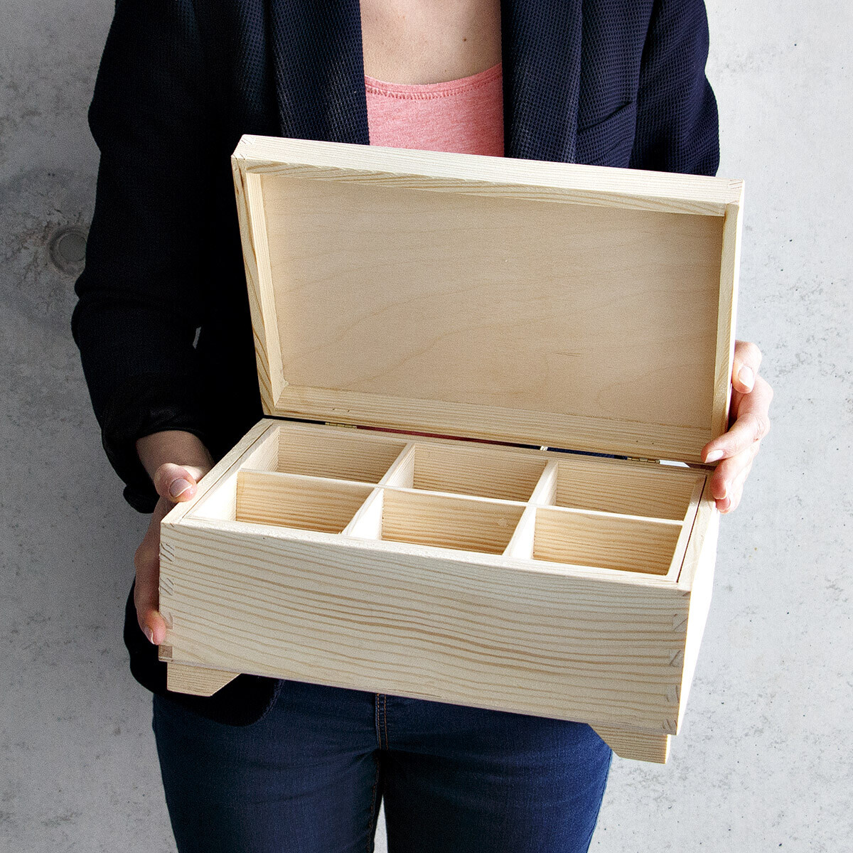 Holzkiste 30 x 20 cm mit 1 Einsatz Aufbewahrungskiste Holz Holzkiste, €
