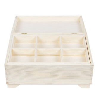 Wooden box with lid 30 x 20 cm with 1 insert storage box... Wooden box with lid 30 x 20 cm with 1 insert storage box...
