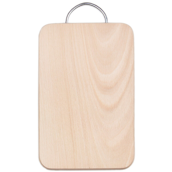 Holzbrettchen mit Metallgriff 28 x 15 cm Kchen Schneidebrett