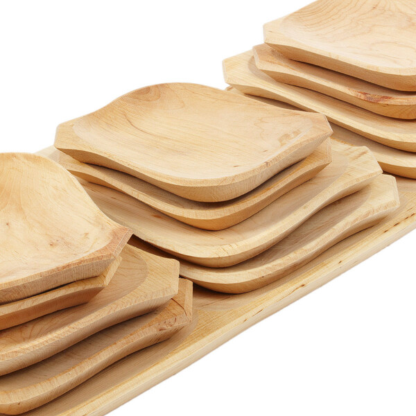Buffetplatte Holz mit 12 Holzschalen Tappas Teller