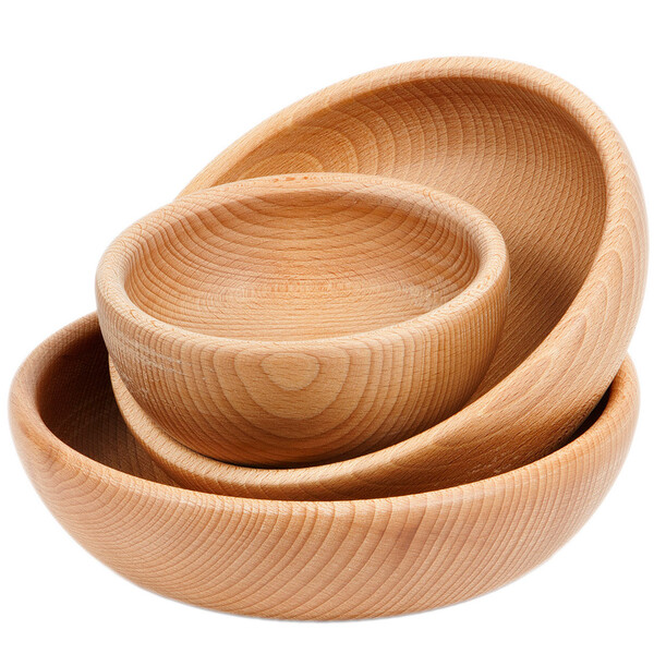 Holzschssel, 0,5 Liter aus natrlichem Buchenholz, ؠ14,5cm