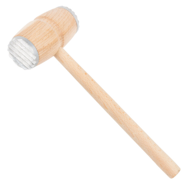 Fleischklopfer aus Holz mit Edelstahl-Aufsätzen