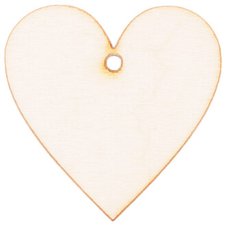 Herz aus Holz mit Loch 3 x 3 cm