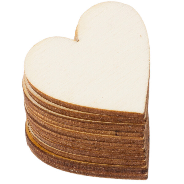Deko-Herzen 10 Stück aus Holz 3 x 3 cm