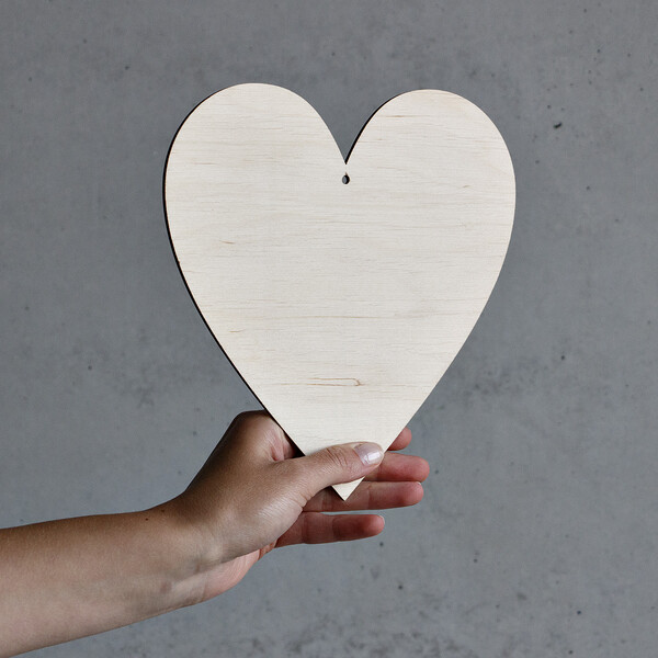 Hochzeitsherz Holz 20 x 20 cm Holz Herz