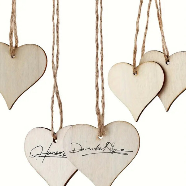 Herzen mit Fdelloch 3 x 3 cm, Holz-Herz