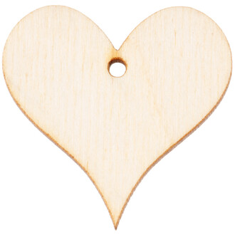 Herzen mit Fdelloch 3 x 3 cm, Holz-Herz