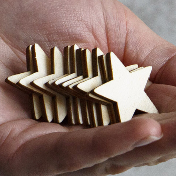 Advent Stern Holzstern 3 x 3 cm