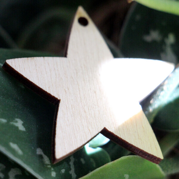 Weihnachtsdeko 4 x 4 cm Holzstern