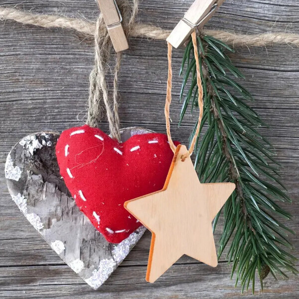 Weihnachtsdeko 4 x 4 cm Holzstern
