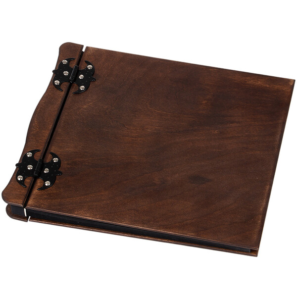Buch aus Holz in XXL mit 30 schwarze Bltter