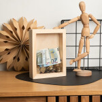 Sparbüchse aus Holz mit Glasscheibe 21 x 16 x 4 cm