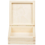 quadratische Holzkiste mit Deckel 12 x 12 x 5,5 cm, Geschenkkiste