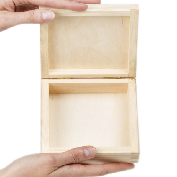 quadratische Geschenkbox aus Holz 0,4 Liter mit Deckel