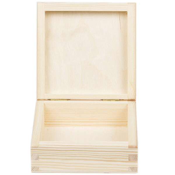 quadratische Geschenkbox aus Holz 0,4 Liter mit Deckel