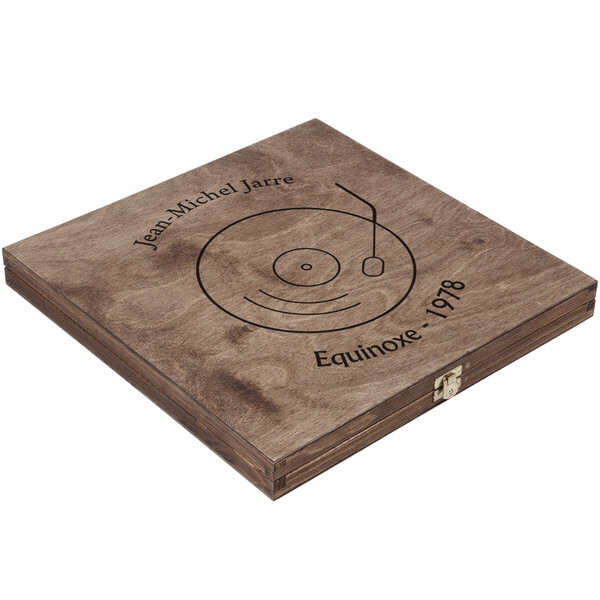 quadratische Kiste Holz Klappdeckel 35 x 35 x 3,5 cm Eiche Dunkel