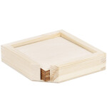Glasuntersetzer aus Holz 7-teilig, mit Spenderbox