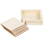 Glasuntersetzer aus Holz 7-teilig, mit Spenderbox