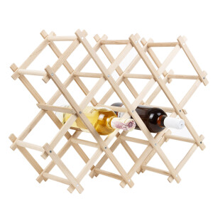 Weinregal aus Holz für 10 Weinflaschen, klappbar