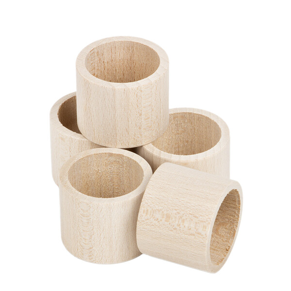 5 Stück Ringe gerade Form Holz Serviettenring Tischdekoration Papierhalter