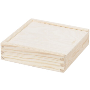 Holzkiste mit Schiebedeckel und 2 Fächern,...