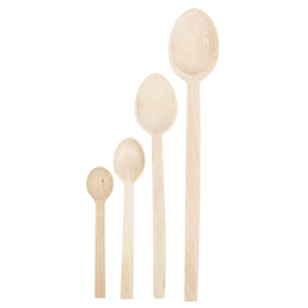 Holzlffel 4er-Set mit quadratischem Stiel