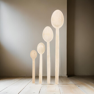 Holzlffel 4er-Set mit quadratischem Stiel