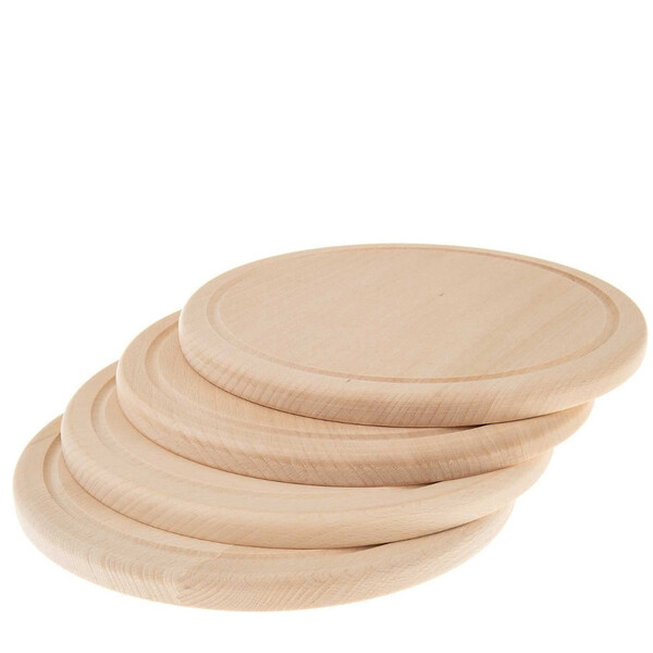 Schneidebretter 4er Set rund  30 cm Holzschneidebrett
