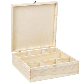 Holz Schnapskiste mit 6 Gläser- und 1 Flaschenfach Holz Schnapskiste mit 6 Gläser- und 1 Flaschenfach