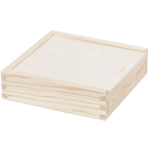 Holzkiste mit Schiebedeckel, 2 Fcher