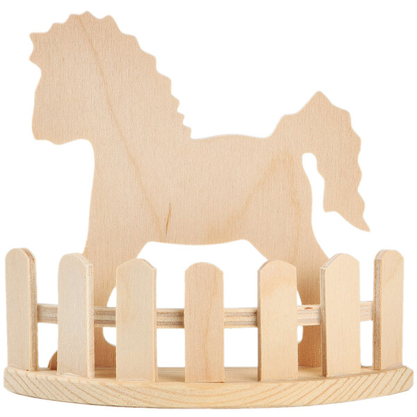 Pferd mit Zaun 3,5 x 11,5 cm