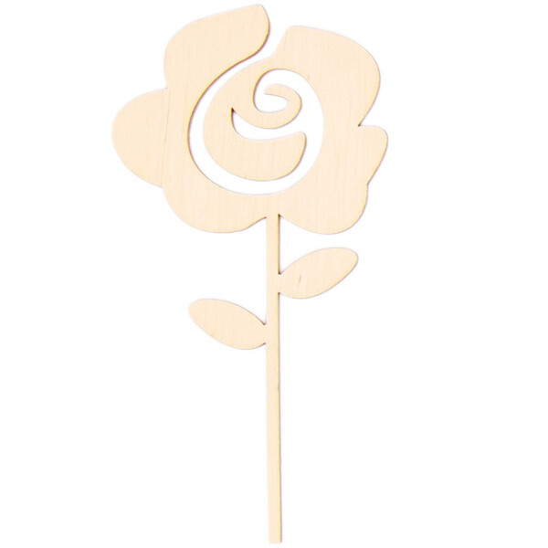 Rose 18 x 7,5 cm Holz-Blumenstecker