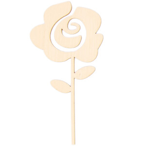 Rose 18 x 7,5 cm Holz-Blumenstecker