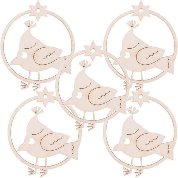 Vogel mit Mtze 9 x 8 cm Weihnachtsbaumschmuck