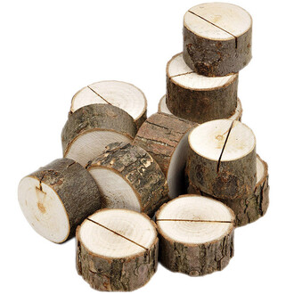 10 Stück Holzscheiben Ø 3 bis 4 cm Kartenhalter 2 cm...