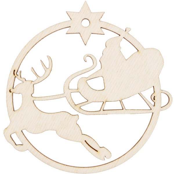 Rentier Gespann in Weihnachtskugel 9 x 8 cm