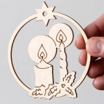 gravierte Kerzen in Baumkugel 9 x 8 cm Weihnachtskugel