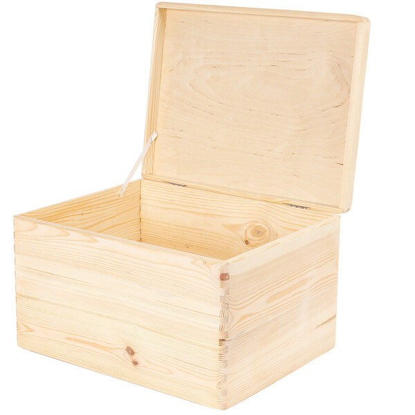Spielzeugkiste 24 Liter aus Holz mit Deckel 40 x 30 x 24 cm