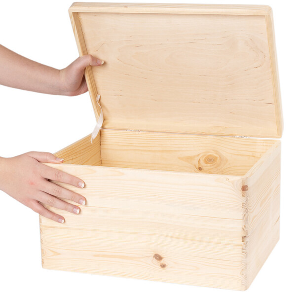 Spielzeugkiste 24 Liter aus Holz mit Deckel 40 x 30 x 24 cm