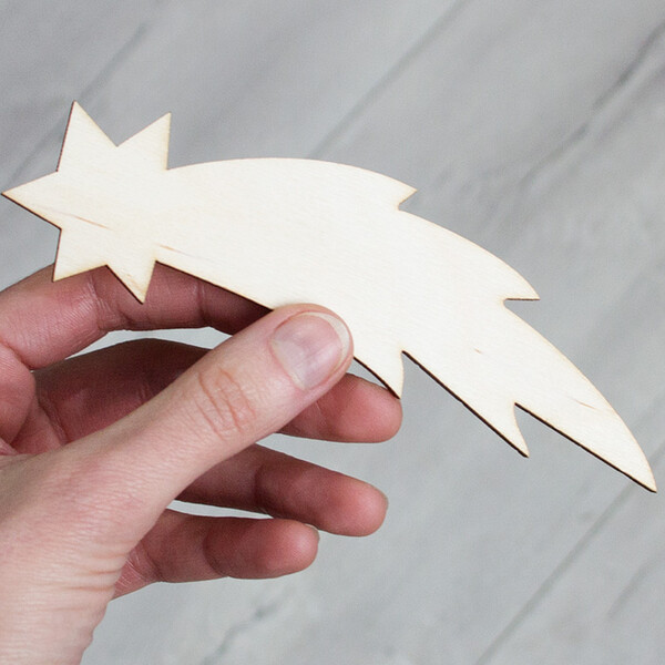 groe Sternschnuppe 14,5 x 5 cm Holz