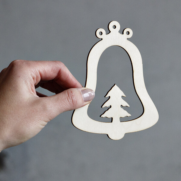 Glocke mit Weihnachtsbaum 11 x 9 cm